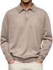 Men's Solid Color Single-breasted Loose Plus Size Polo Shirt Business Casual Pullover Top