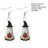 Ghost Pumpkin Earrings Cute Earrings, with Wizard Hat Decor, Antioxidant Metal Halloween Drop Lightweight Acrylic Pendant