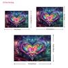 2D Psychedelic Neon Heart Backdrop Lotus Cosmic Photography Background
