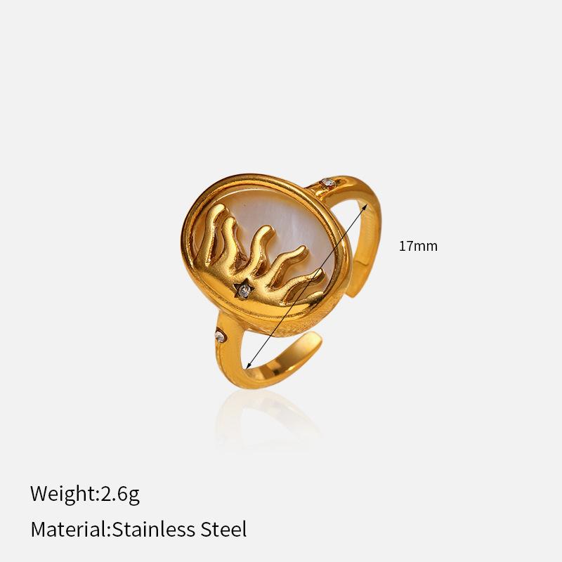 Chenhe jewelry women's light luxury high-end jewelry stainless steel jewelry niche titanium steel non-fading jewelry open ring