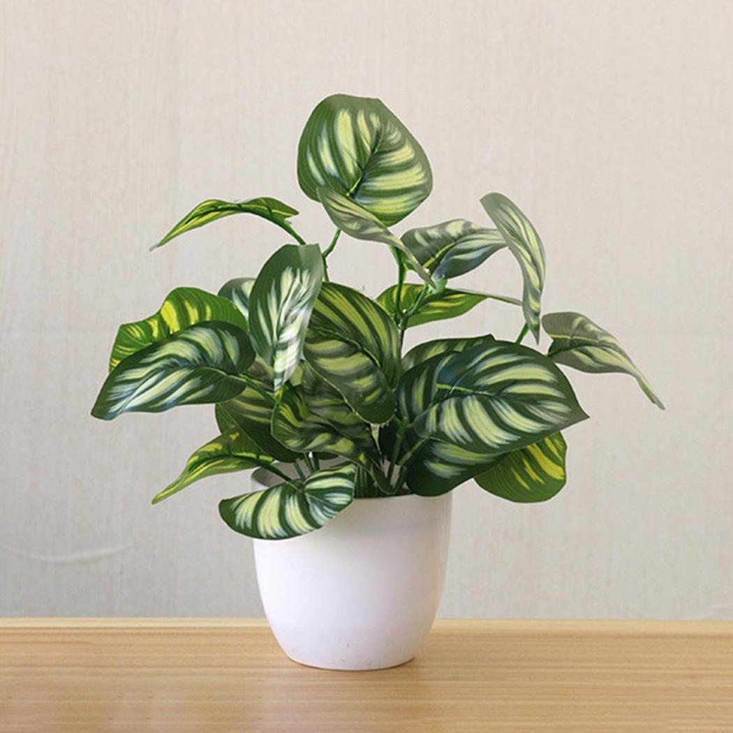 

1X искусственный цветок, листва, растение, бонсай в горшке, офисный декор 3#