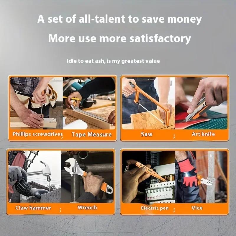 82PCs universal household tool set-plastic toolbox storage box-Home & Office repair kit