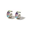 18K Gold Vacuum-Plated Stainless Steel Zirconia C-Shaped Stud Earrings - Waterproof Titanium Steel Ear Clips for Women.