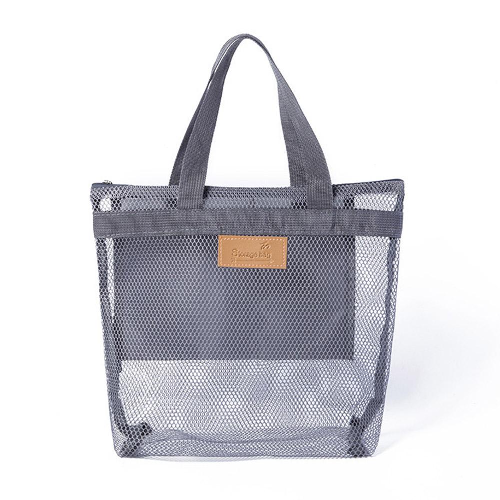 Mesh Hand-held Makeup Bag Toiletry Storage Bags Travel Beach Bags Lightweight Washing Bag Outdoor Swimming Bath Bag