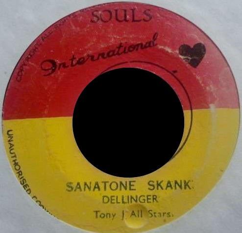 

7inch Record DILLINGER Sanatone Skank NONE Souls Internati 1973 Jamaica Reggae Ska Dub Used