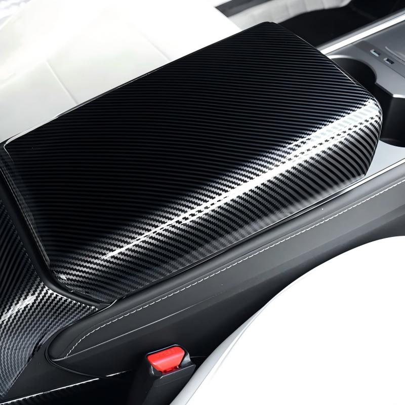 For Tesla Model 3 Model Y 2019 2020 2021 2022 2023 Car Carbon Fiber Style Trim Armrest Protective Cover