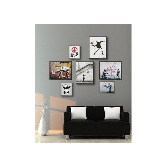 Used Art Frame Banksy Molotov Flower Thrower Palestine Flower Thrower Banksy History