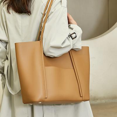 New Tote Bag Large Capacity Jurgent Leather Bucket Bag for Women Niche Commuting Shoulder Bag