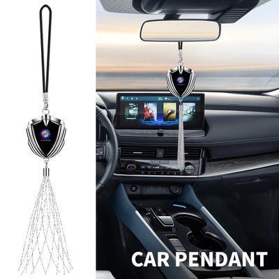 3D Metal Logo Badge Car Rear View Mirror Pendant Ornament For Giulia Giulietta 156 159 147 Mito Stelvio Sportiva GT