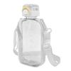 Flat Water Bottle 750ml PC Clear Leak Proof Portable Slim Sports Water Bottle with Scale and Carrying Strap for Travel