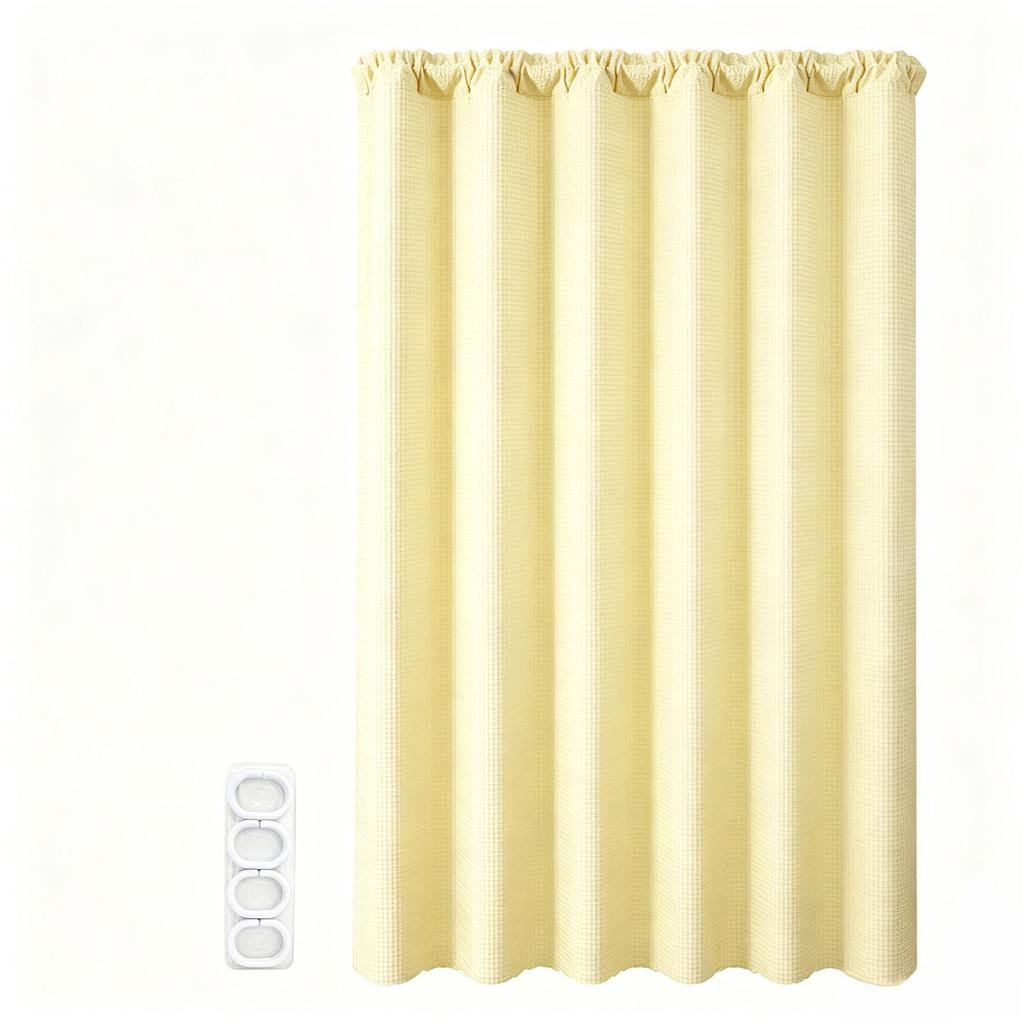 Shower Curtain with 12 Plastic Hooks, 180 cm, for Bathroom and Window