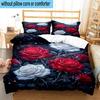 Starry Night Roses 3pcs Bedding,Including 1pc Duvet Cover And 2pcs Pillowcases Perfect for Christmas,Ideal for Bedroom, Dormitory
