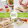 Rugged Portable Snack Food Box Container with Seasoning Divided Tray Lid And Handle 4/8 Snack Dividers for Easy Serving