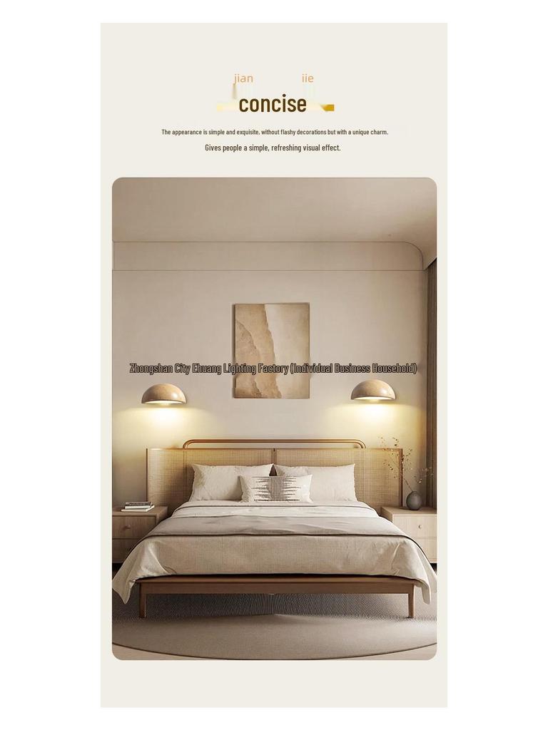 Wabi-Sabi Gelbe Travertin Nachttischlampe: Retro-Stil für Schlafzimmer & Wohnzimmer