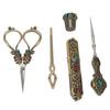 5pcs Embroidery Scissors Kit Alloy Vintage Sewing Kit with Thimble Threader Needle Case Punch