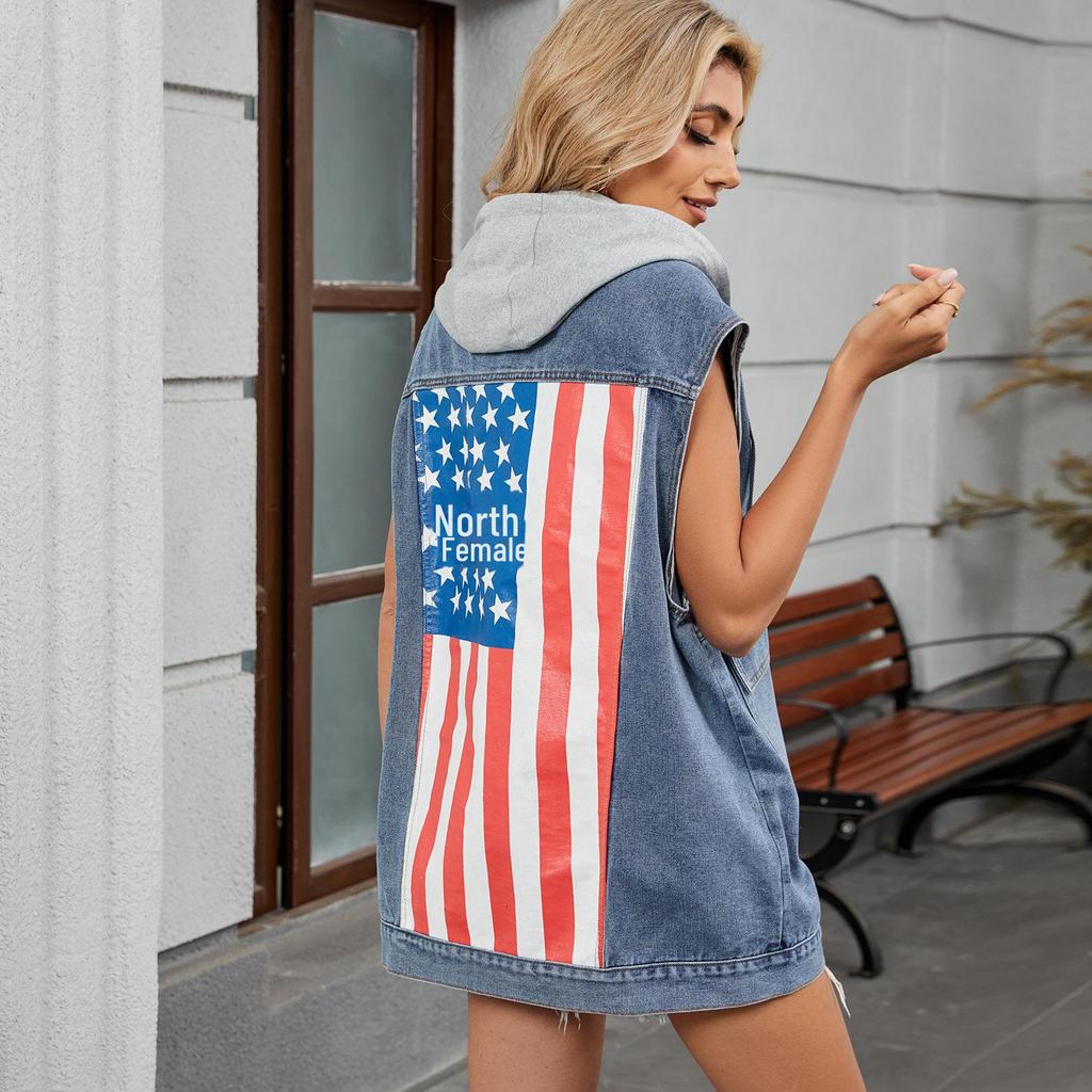 Ärmellose Jeansweste für Damen im Sommerstil – europäischer und amerikanischer Stil