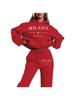 MILANO Plus Size Trendy Fleece Sweatshirt Set with Letter Print for Women
