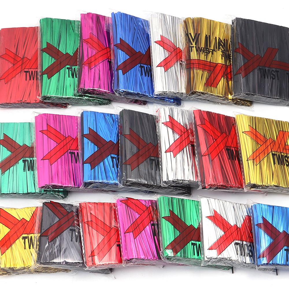 760Pcs Plastic Iron Twist Tie Colorful Multi-Size Wire Sealing Binding Wire for Candy Lollipop Cookies Food Gift Party Packaging