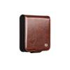 QIALINO For Samsung Galaxy Z Flip7 5G Case with Card Holder Genuine Cow Leather Stand Phone Cover