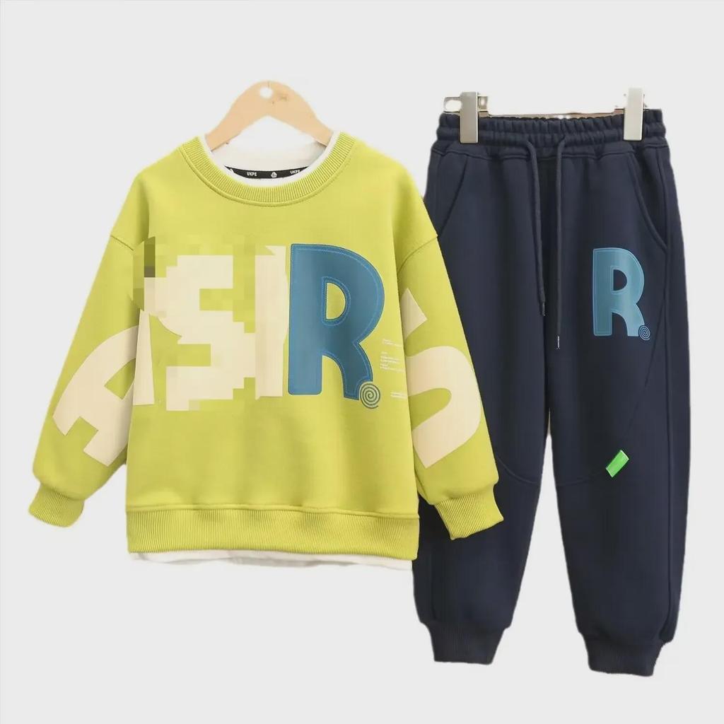 2024 Boys' Spring Trendy Two-Piece Sweatshirt with Letter Print