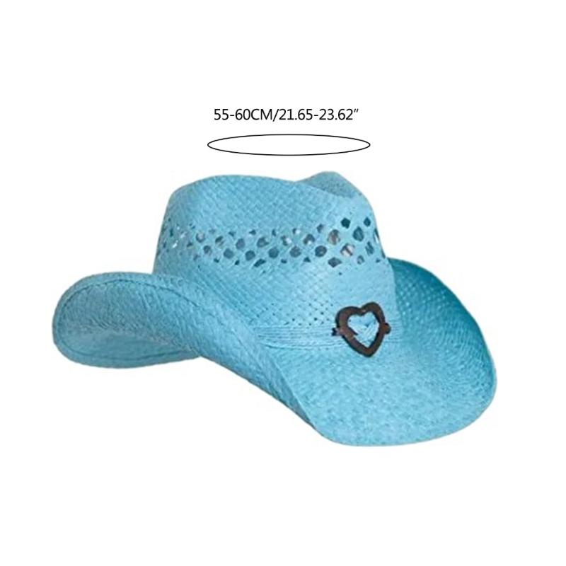 Travel Straw Weaving Cowboy Hat Summer Elegant Hat Sunvisor Camping Hat Lady Outdoor Hat for Teens Travel Photography