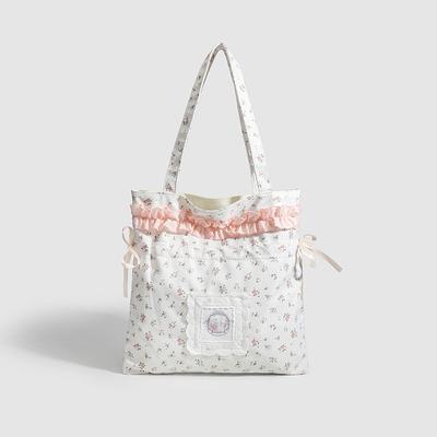 Sac à bandoulière simple à motif floral pour filles, joli petit sac en tissu avec cordon de serrage pour téléphone portable, sac pour femme