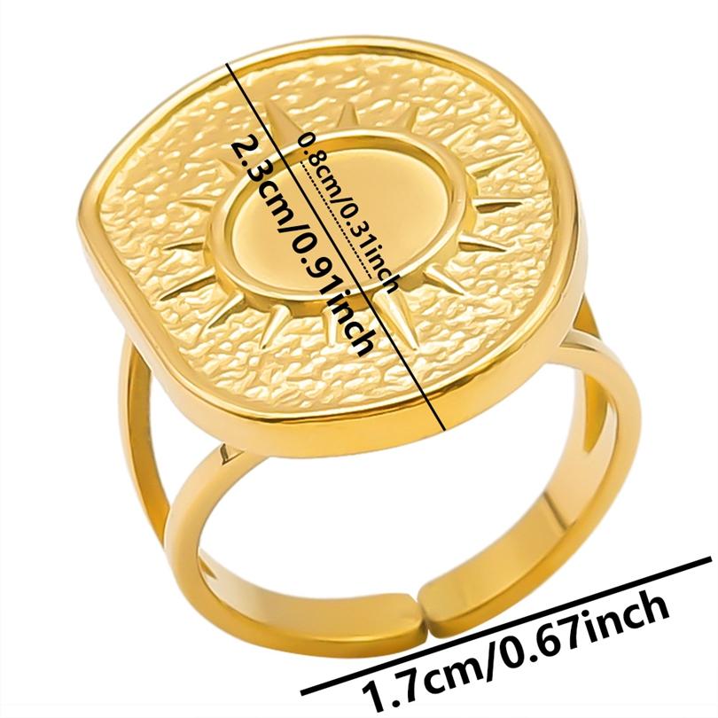 Fashion DIY Drip Oil Rhinestone Round Oval Water Droplets Blank Settings Open Adjustable Stainless Steel Ring For Women Men Gift