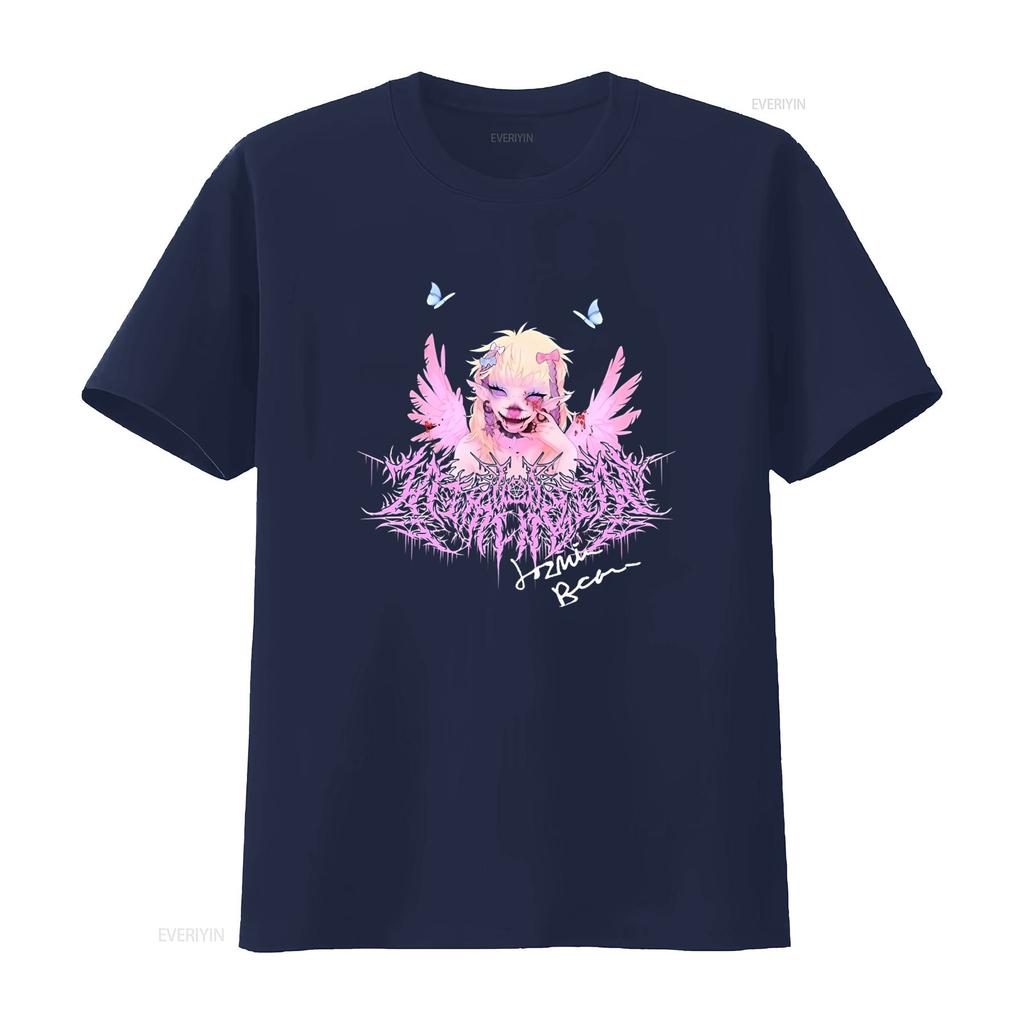 New Jazmin Bean Gothic Angel Wings Blood T Shirt Black Cotton Full Size S 3XL for Fans Vintage Washed Versatile Comfortable