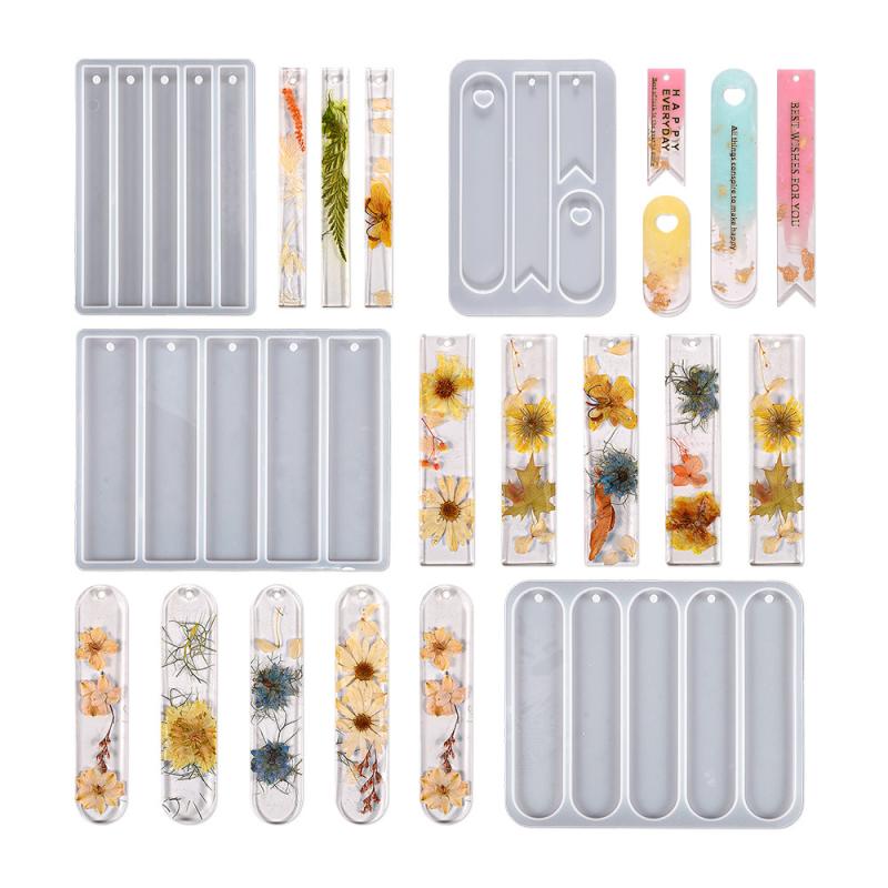 Stampo in Silicone per Segnalibri a 4/5 Cavità Stampo per Colata in Resina Epossidica Per Fai da Te Decorazioni per Libri in Resina Epossidica Accessori per Artigianato