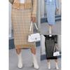 Women's Midi Skirt Elegant Lady Style Mid-Length Bodycon Sweater Skirt