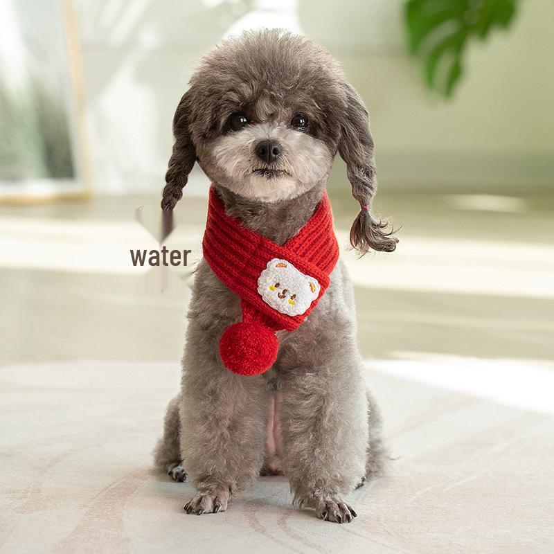 Winter Wool Scarf for Cats & Dogs - Festive Birthday & Spring Festival Neck Warmer Accessory