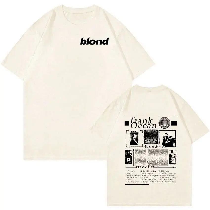2026 Hot Rapper Frank Retro Graphic T Shirt Unisexs Unisex Hip Hop Ocean Album Clothing TShirts Y2k Unisex Blond Fashion Tshirt