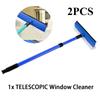 2-in-1 Telescopic Window Glass Cleaner Wiper Long Handle Sponge Brush Window Mop Squeegee Wiper Cleaning Squeegee Tool
