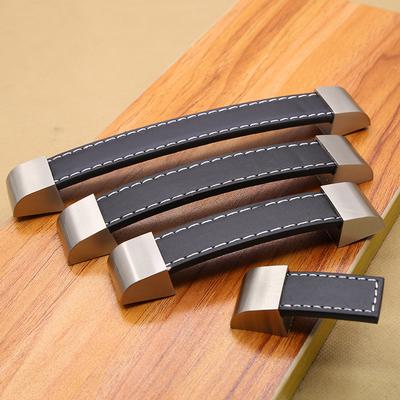 1Pcs Hardware Fittings Leather Door Handle Cabinet Drawer Pull Knob For Furniture Vintage