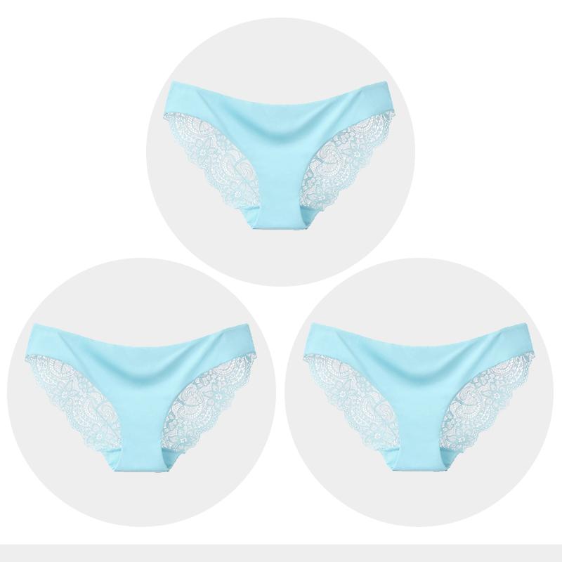 Women's Seamless Underwear Leopard Intimate Women Sexy Lace Black Floral Panties Seamless Panty 3 Pcs/set