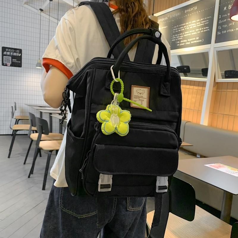 Color Solid Simple Letter Pattern Student Backpack For School And Daily Use