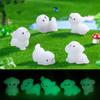 5er-Packung Kawaii Cartoon Leuchtende Mini-Hundefiguren aus Kunstharz, Miniaturstatuen, Kreative Mode, DIY-Heimdekorationsaccessoires, Geschenke