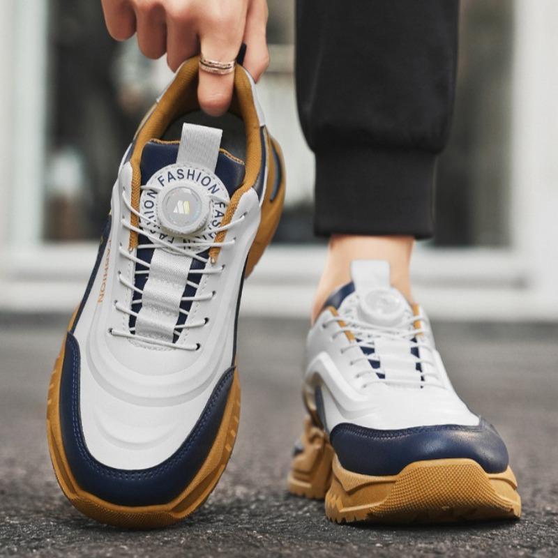 Fashion Student Fashion Mens Rotating-buckle Sports Running Shoes Four Season Men Casual Sneakers Outdoor Non Slip Tennis Training Shoes