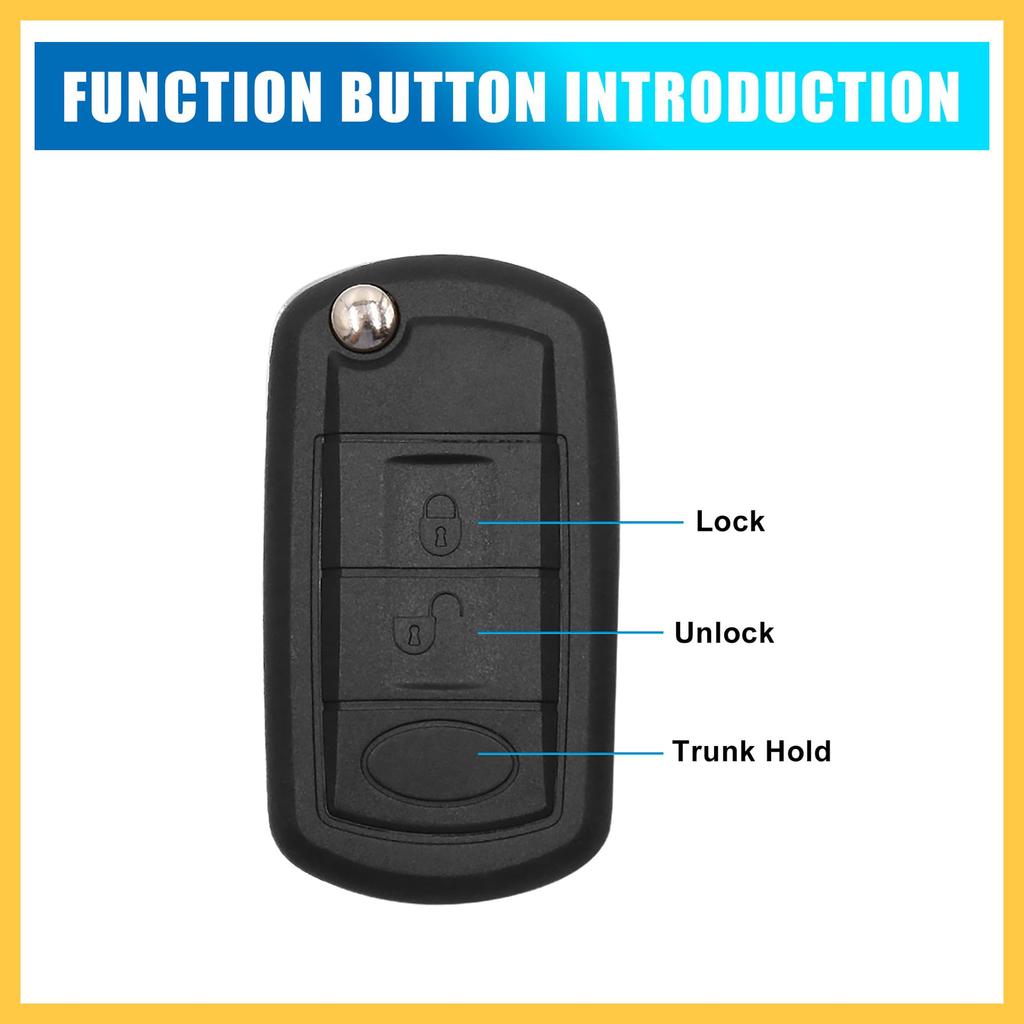 REPAIROCK Car Key Unprocessed Fresh Key Remote 3 Compatible with Land Car Replacement Part Shell, Fob, Control, Buttons, Rover,