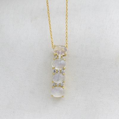 Silver Jewelry, Moonstone Gold Plated Jewelry, Women Necklace, Wedding Gift