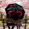 1pc Cherries Neon Automatic Open/Close Umbrella Compact Folding Umbrella with 8-Rib Shaft for Women/Men, Elegant Birthday1180S