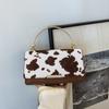 Summer Cow Print Ladies' Crossbody Bag Large Capacity PU Shoulder Bag with Detachable Chain Hand-held Underarm Handbag Tote Bag