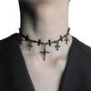 Gothic Style Alloy Cross Choker Necklace With Geometric Design For Women