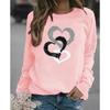 Herbst und Winter Damen Casual Rundhals Weihnachtsmann Bedruckter Hoodie Kleidung Streetwear Damen