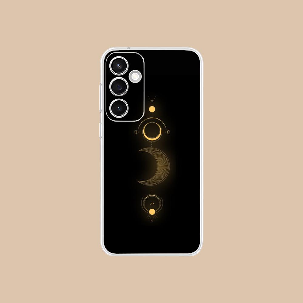 Sun Moon Mobile Cell Phone Case for Samsung Galaxy S25 S24 S23 S22 S21Plus FE Ultra Clear Colorful Cover Luxury Cellphones
