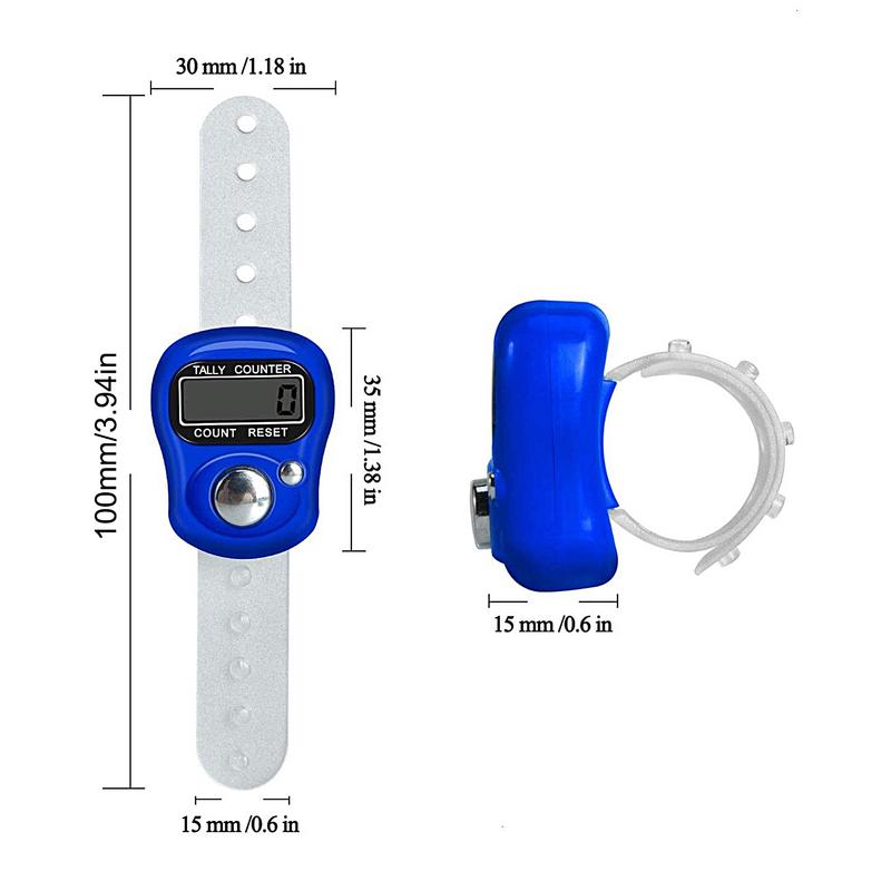 Electronic Digital Finger Ring Tally Counter LED Electronic Handheld Tally Counter Resettable Finger Tally Counter Clicker