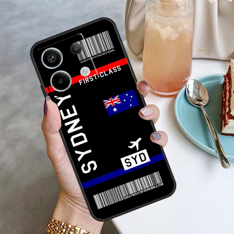 Boarding Pass Plane Ticket Case For Xiaomi Redmi Note 11 9 10 12 13 Pro Plus 9S 10S 11S 12S Redmi 12 10C 9C 13C Cover