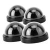 4pcs Dome Simulation Camera CCTV Dummy Fake Security Camera With Flashing Led Light