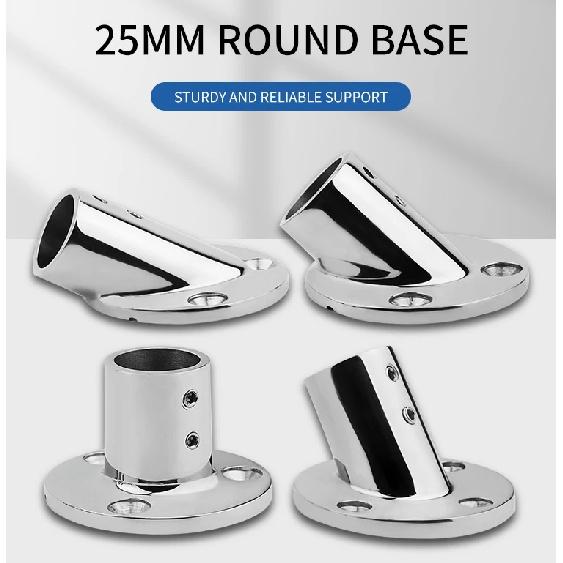 Alastin 30/45/60/90 Degrees 25mm Mount Pipe Stanchion 316 Stainless Steel Boat Handrail Fittings Stanchion Round Base