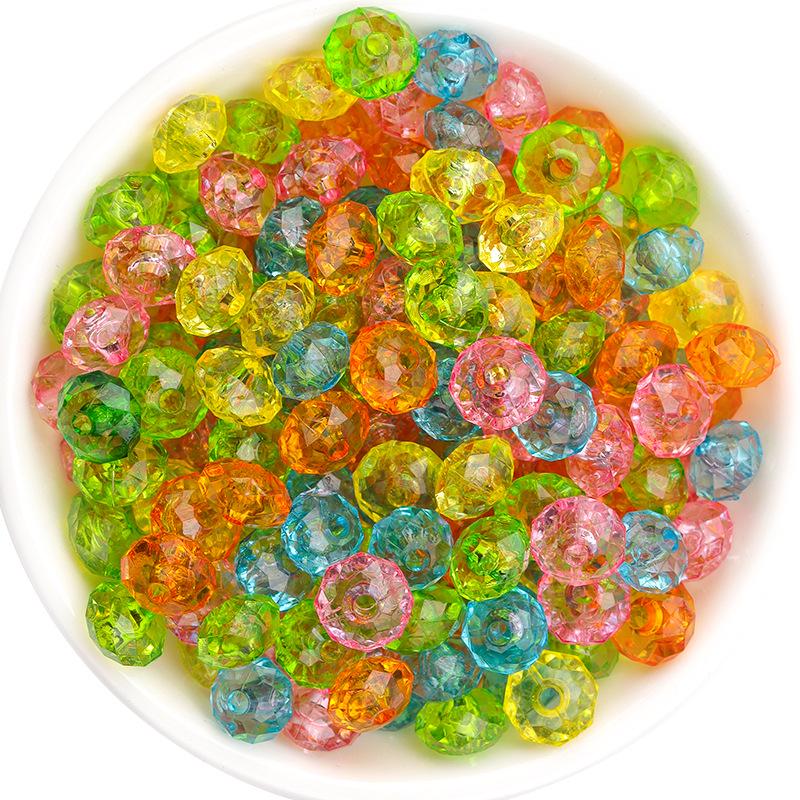Acrylic Candy Color Faceted Beads: Transparent Square and Rhombus DIY Beading Materials